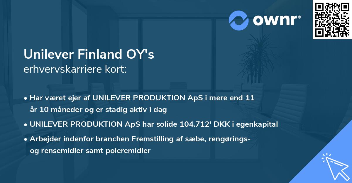 Unilever Finland OY's erhvervskarriere kort