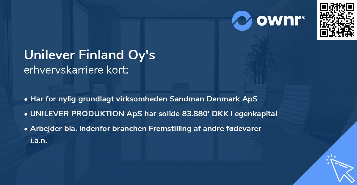 Unilever Finland Oy's erhvervskarriere kort