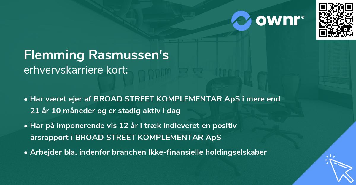 Flemming Rasmussen's erhvervskarriere kort
