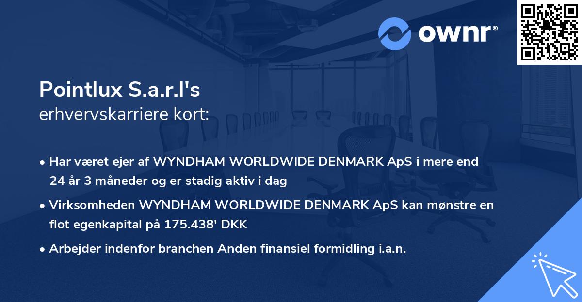 Pointlux S.a.r.l's erhvervskarriere kort