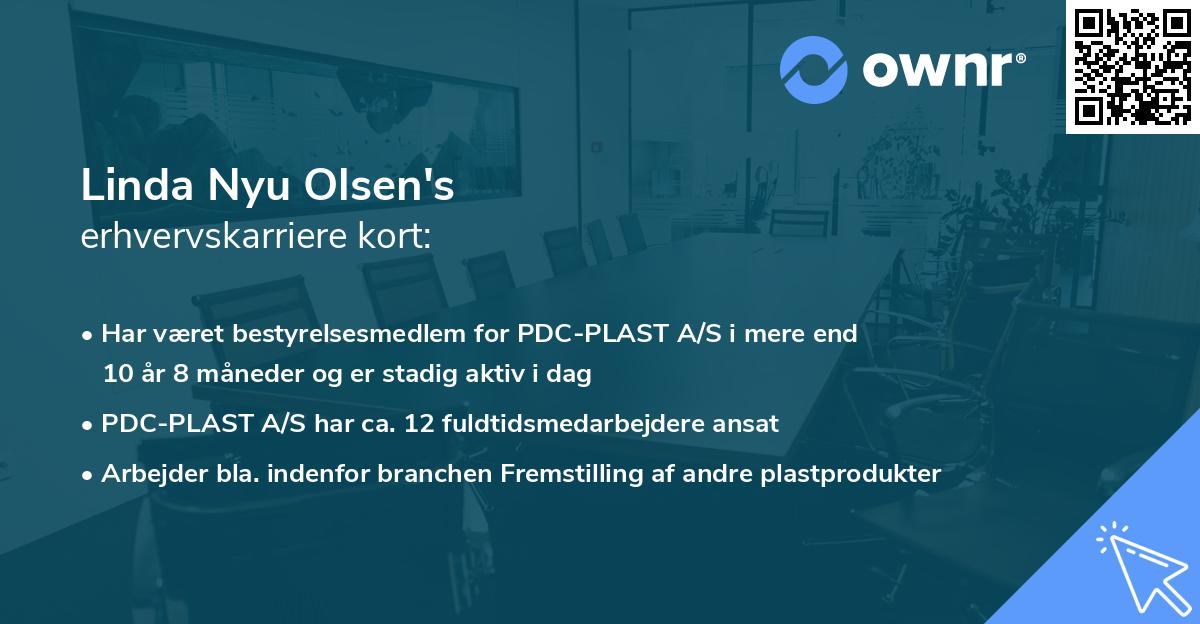 Linda Nyu Olsen's erhvervskarriere kort