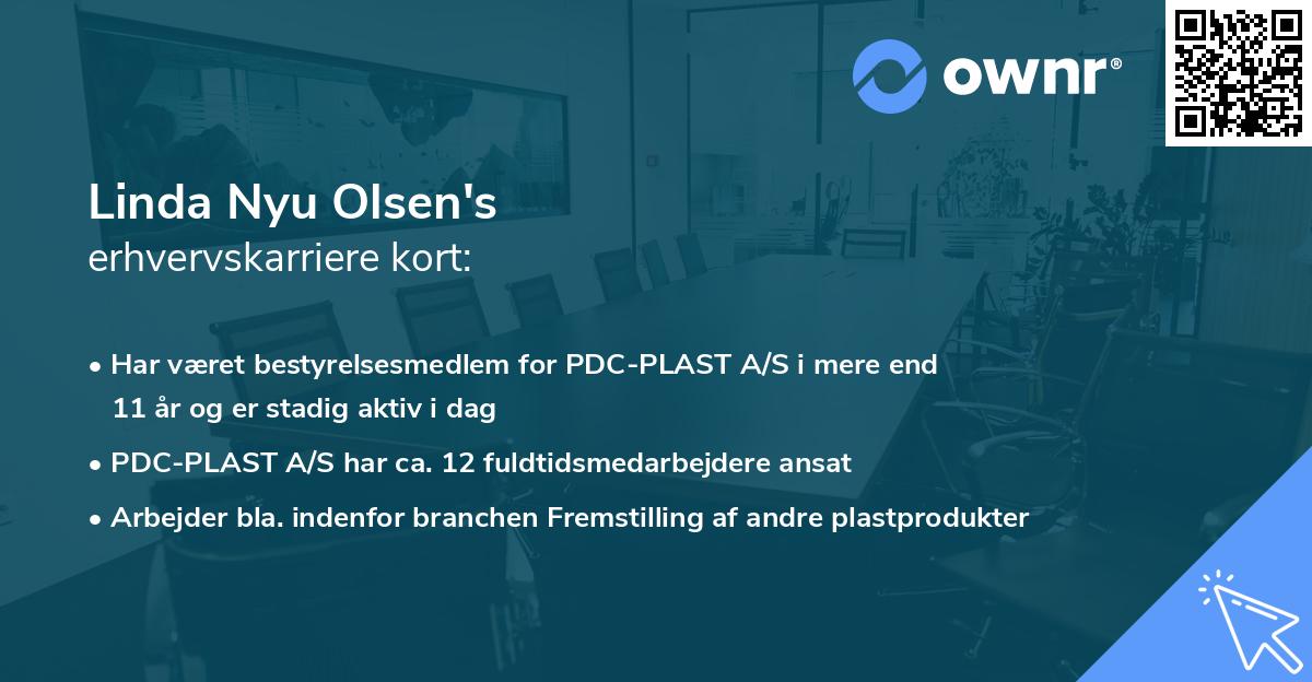 Linda Nyu Olsen's erhvervskarriere kort