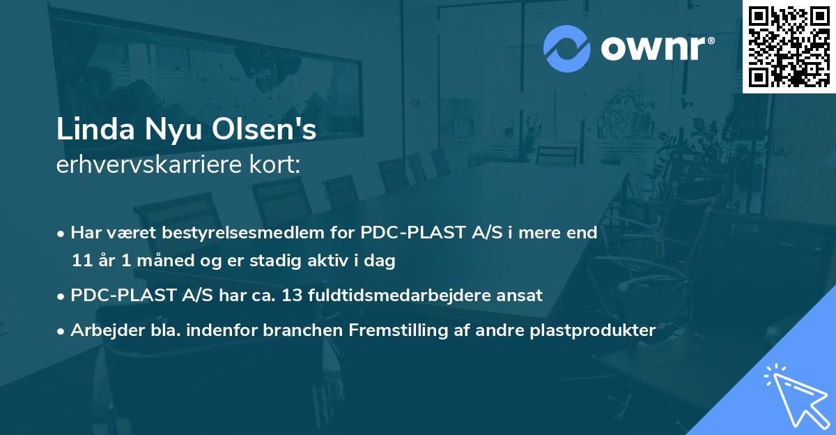 Linda Nyu Olsen's erhvervskarriere kort