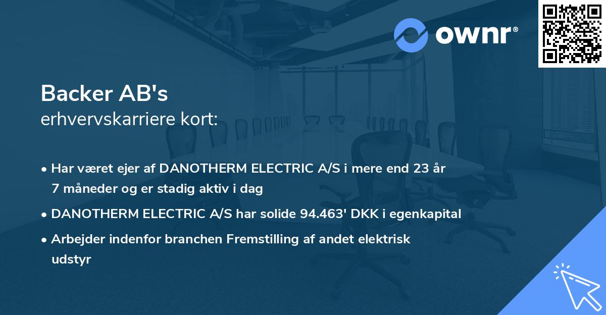Backer AB's erhvervskarriere kort