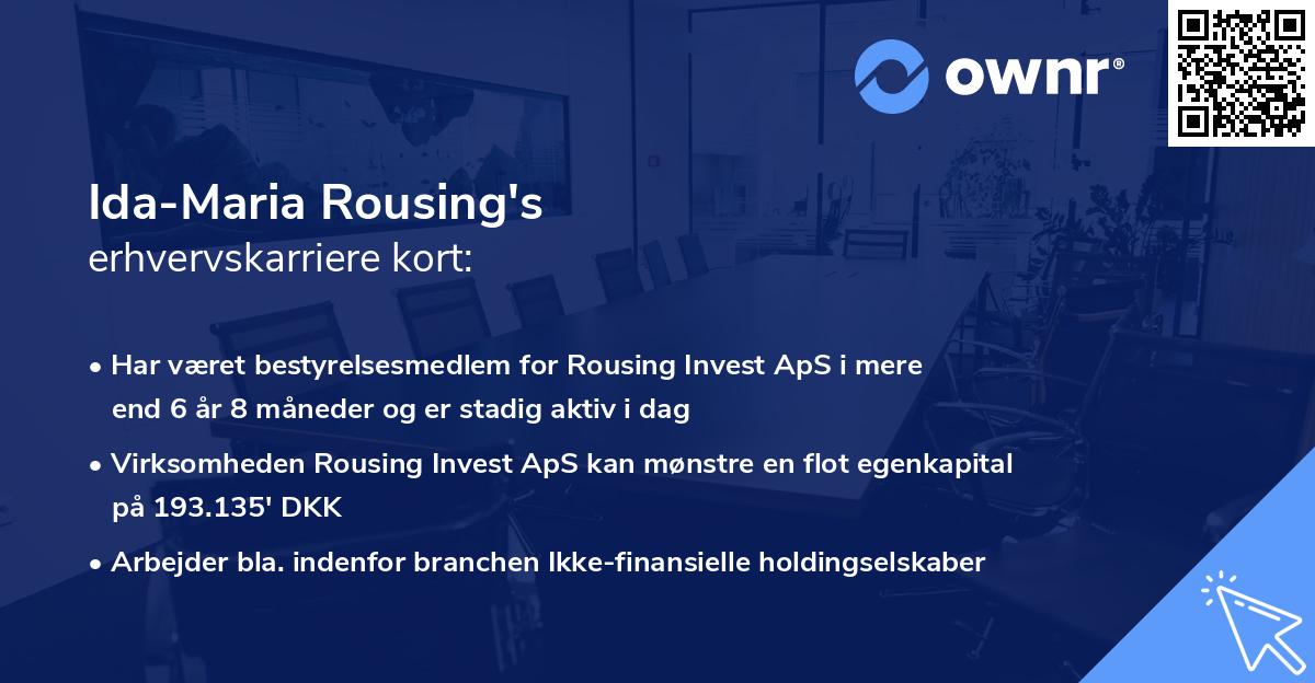 Ida-Maria Rousing's erhvervskarriere kort