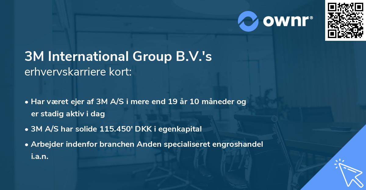 3M International Group B.V.'s erhvervskarriere kort