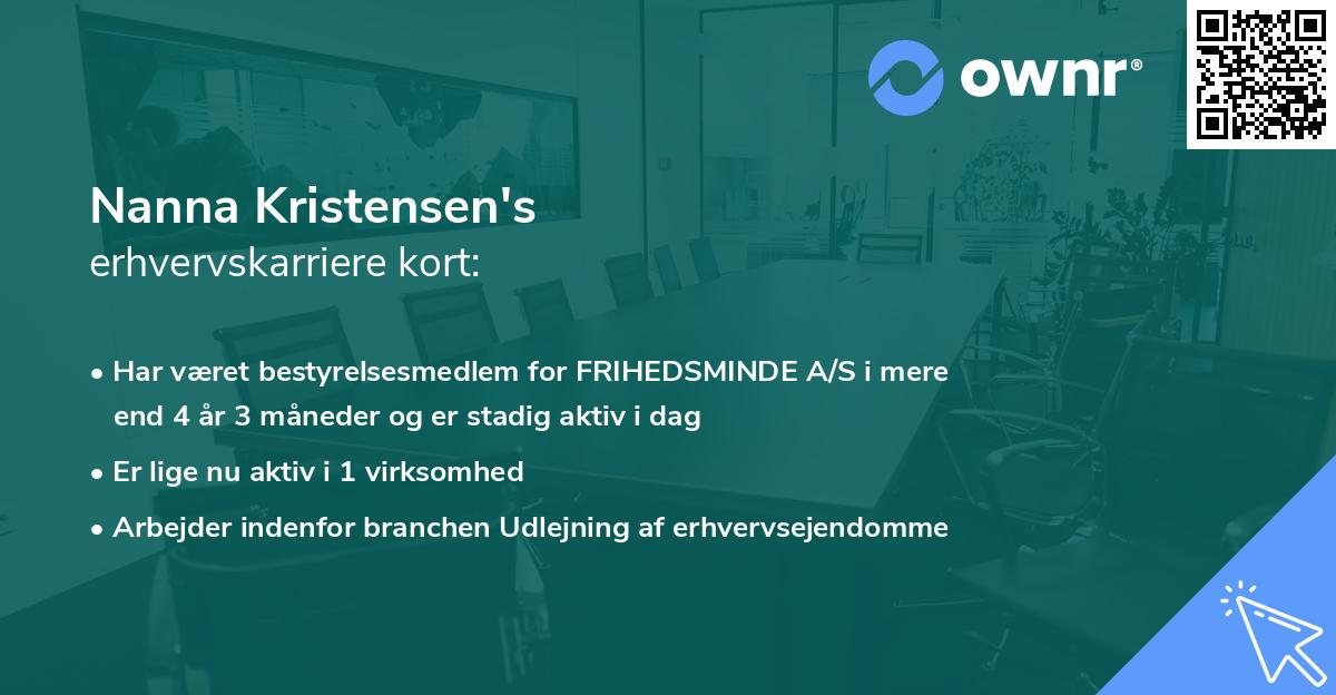 Nanna Kristensen's erhvervskarriere kort