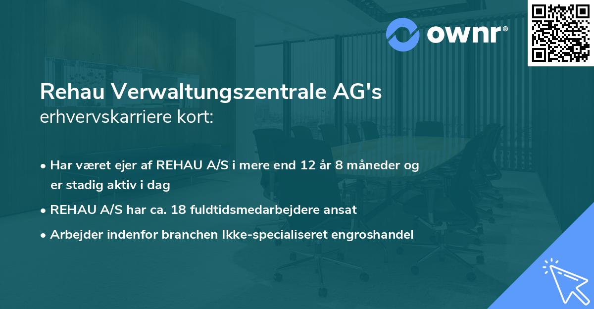 Rehau Verwaltungszentrale AG's erhvervskarriere kort