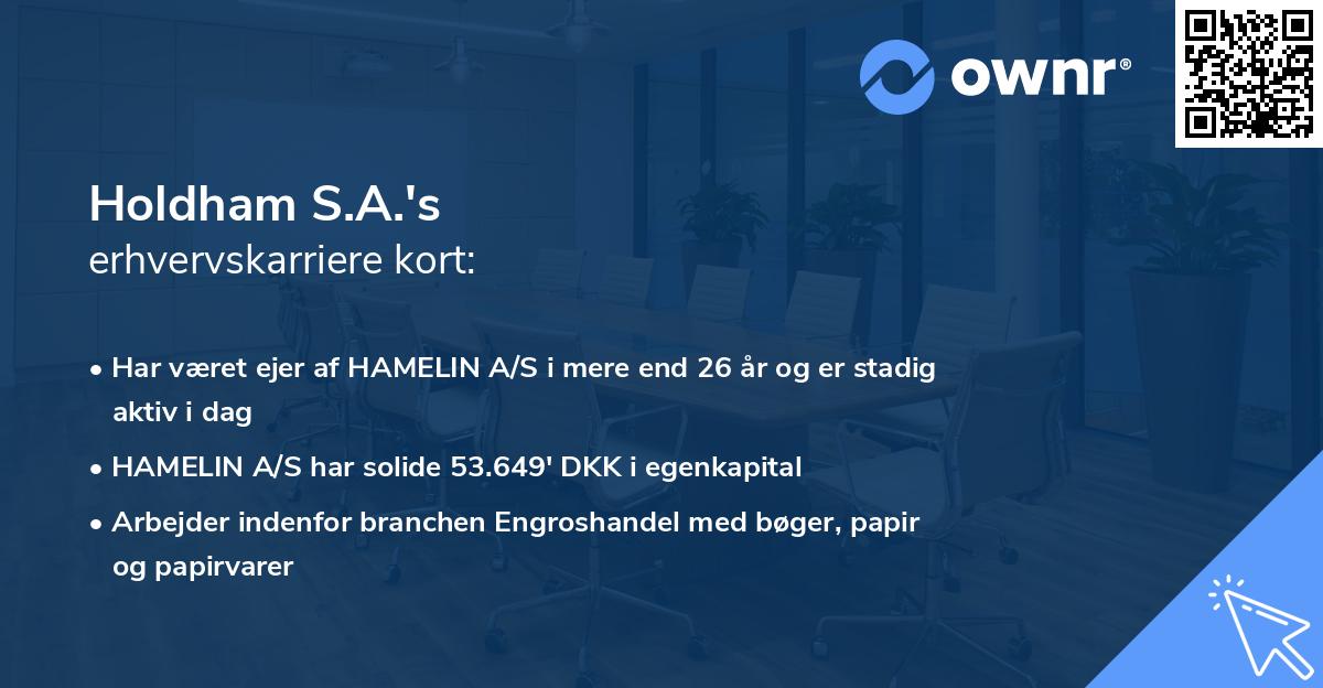 Holdham S.A.'s erhvervskarriere kort