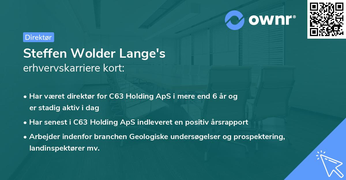 Steffen Wolder Lange's erhvervskarriere kort