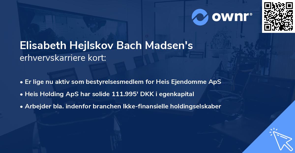 Elisabeth Hejlskov Bach Madsen's erhvervskarriere kort