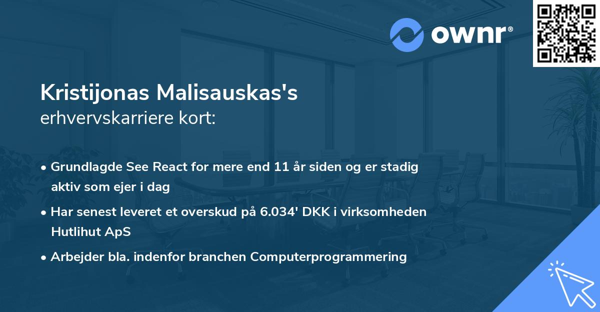Kristijonas Malisauskas's erhvervskarriere kort