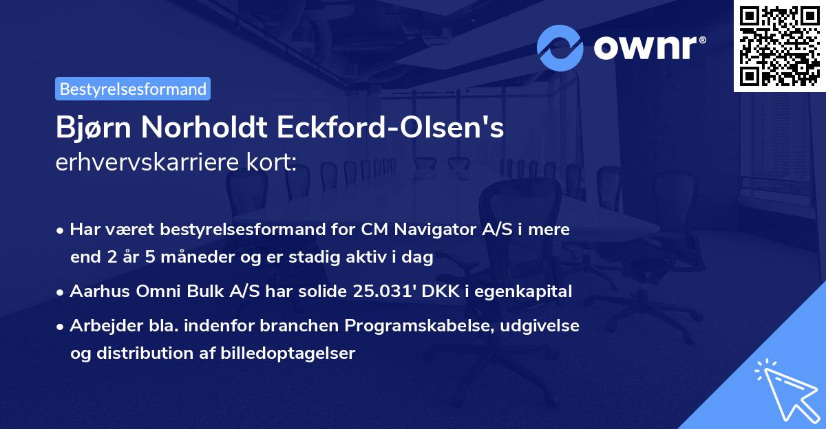 Bjørn Norholdt Eckford-Olsen's erhvervskarriere kort