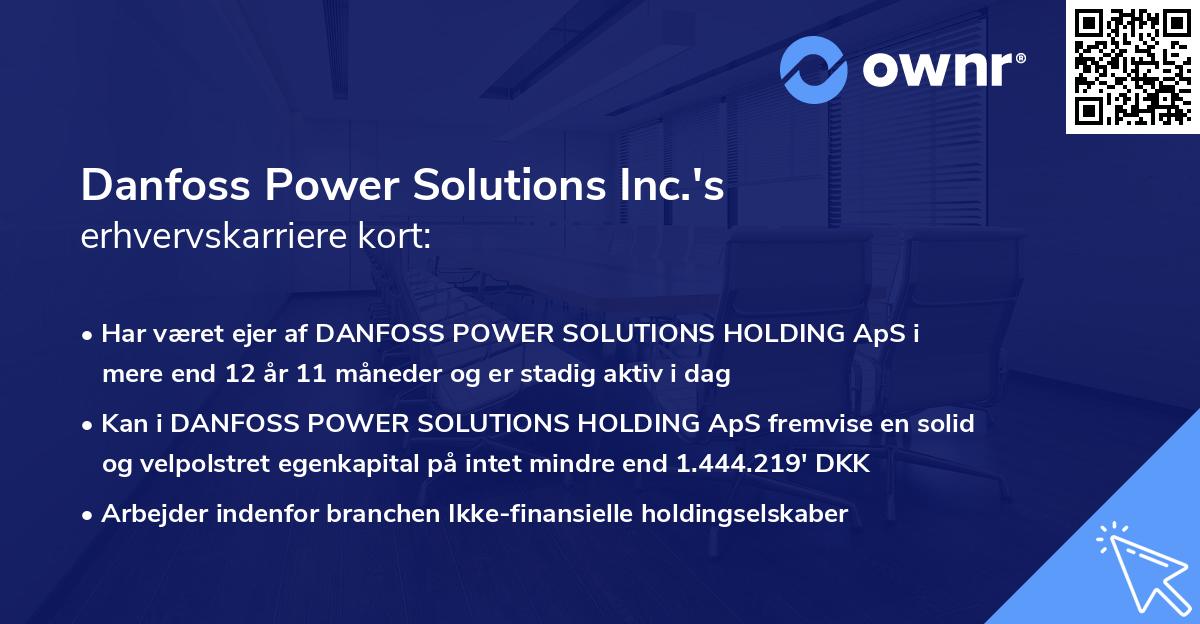 Danfoss Power Solutions Inc.'s erhvervskarriere kort