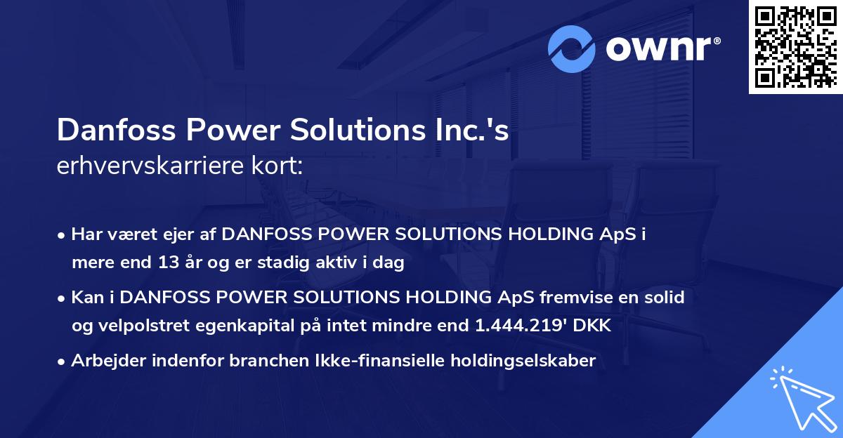 Danfoss Power Solutions Inc.'s erhvervskarriere kort