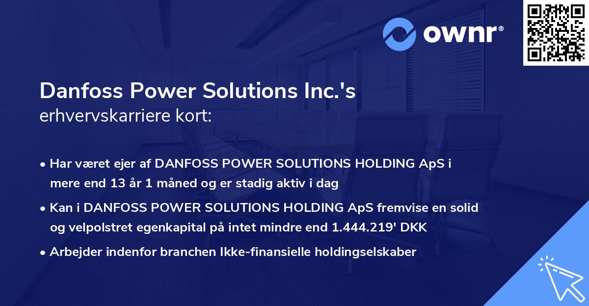 Danfoss Power Solutions Inc.'s erhvervskarriere kort