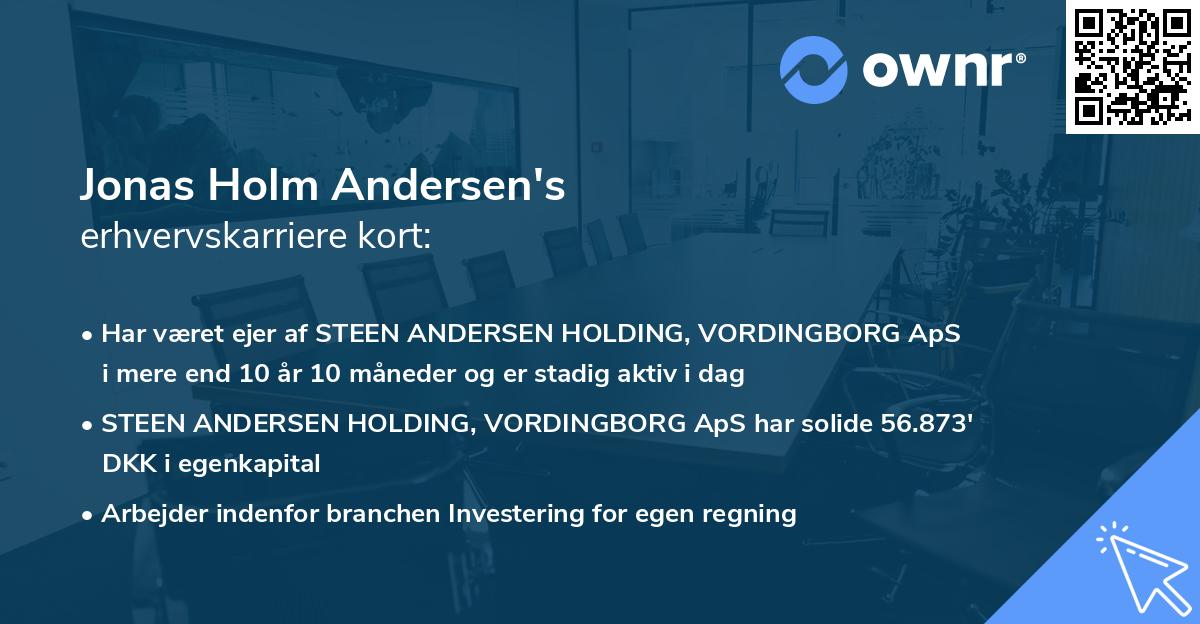 Jonas Holm Andersen's erhvervskarriere kort