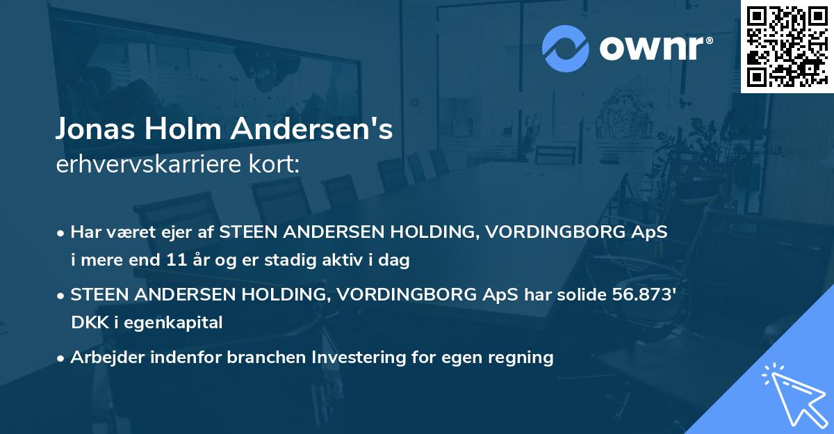 Jonas Holm Andersen's erhvervskarriere kort