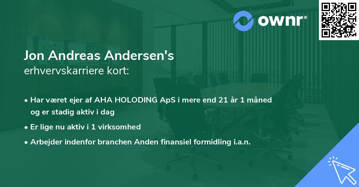 Jon Andreas Andersen's erhvervskarriere kort