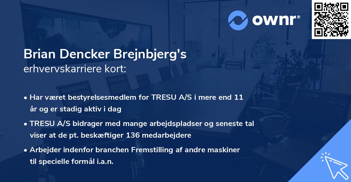 Brian Dencker Brejnbjerg's erhvervskarriere kort