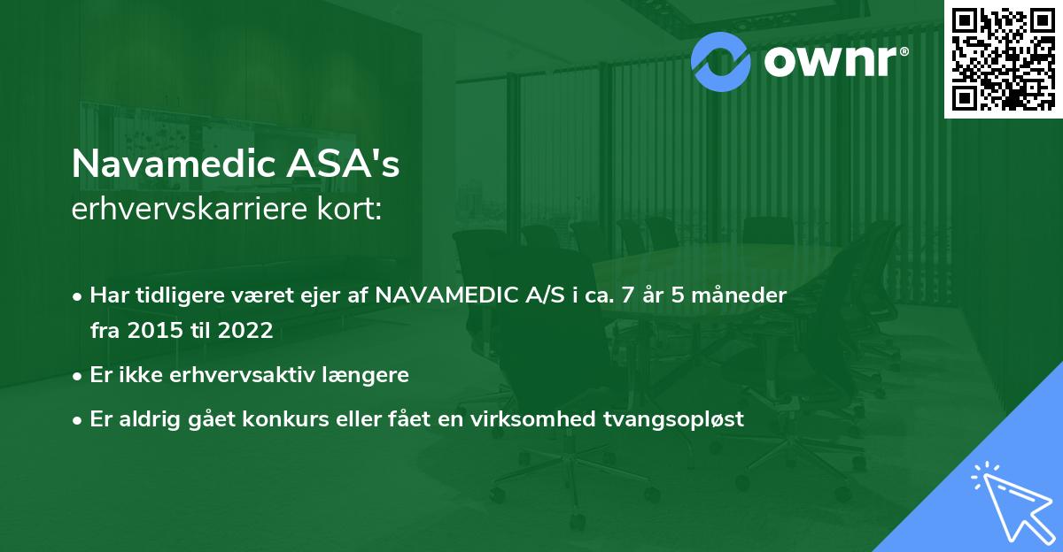 Navamedic ASA's erhvervskarriere kort