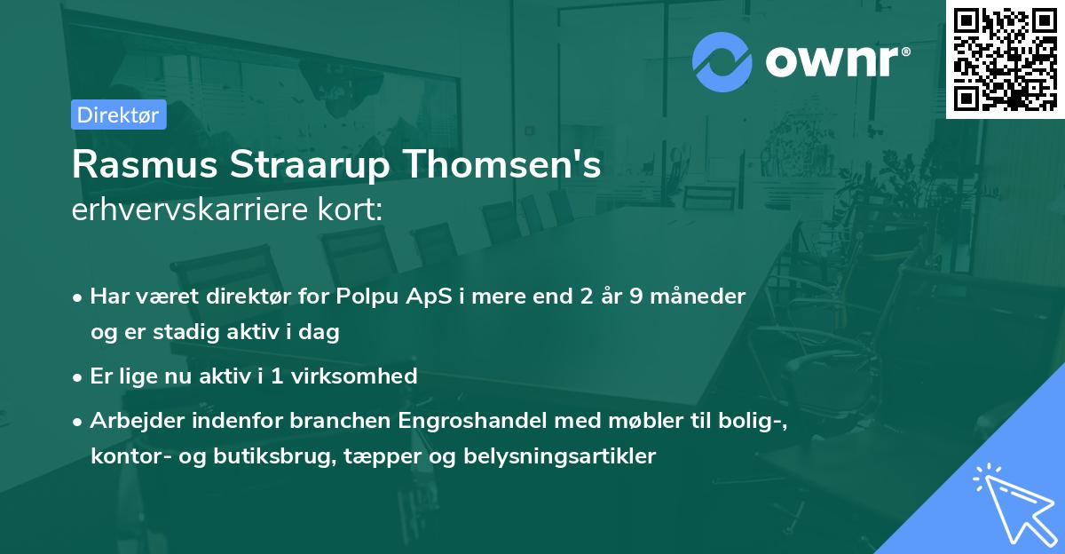 Rasmus Straarup Thomsen's erhvervskarriere kort