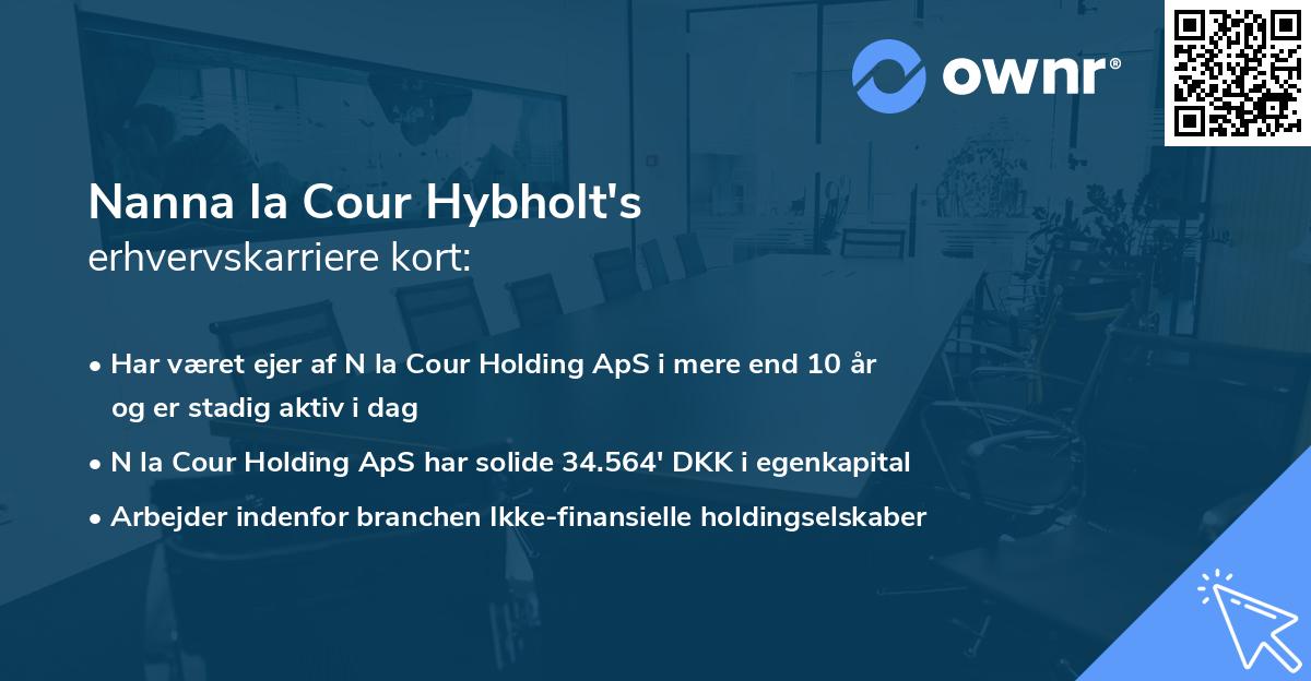 Nanna la Cour Hybholt's erhvervskarriere kort