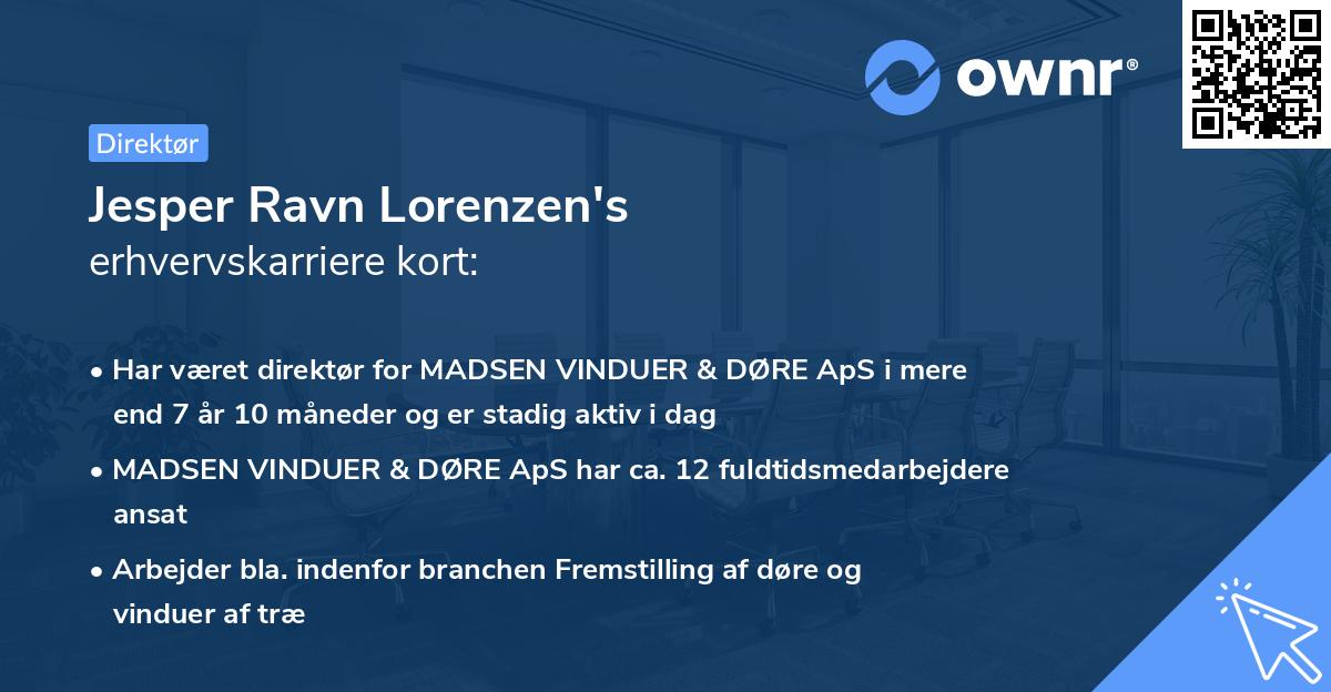 Jesper Ravn Lorenzen's erhvervskarriere kort