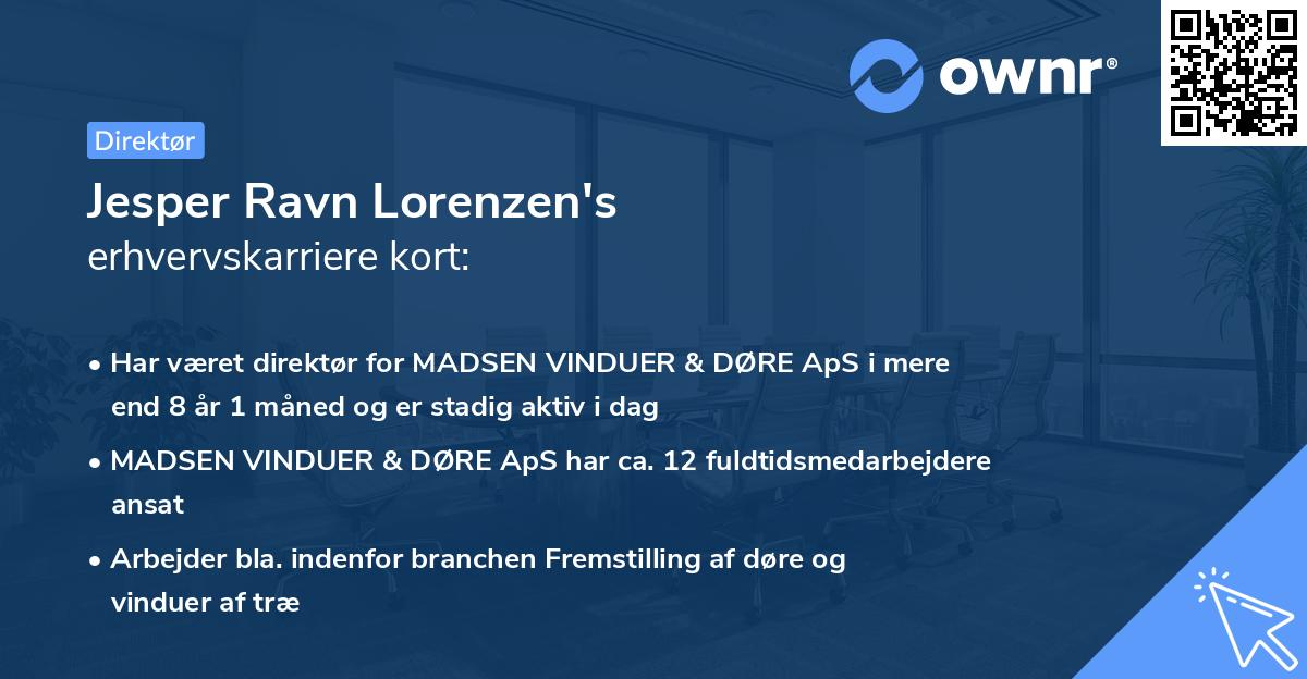 Jesper Ravn Lorenzen's erhvervskarriere kort
