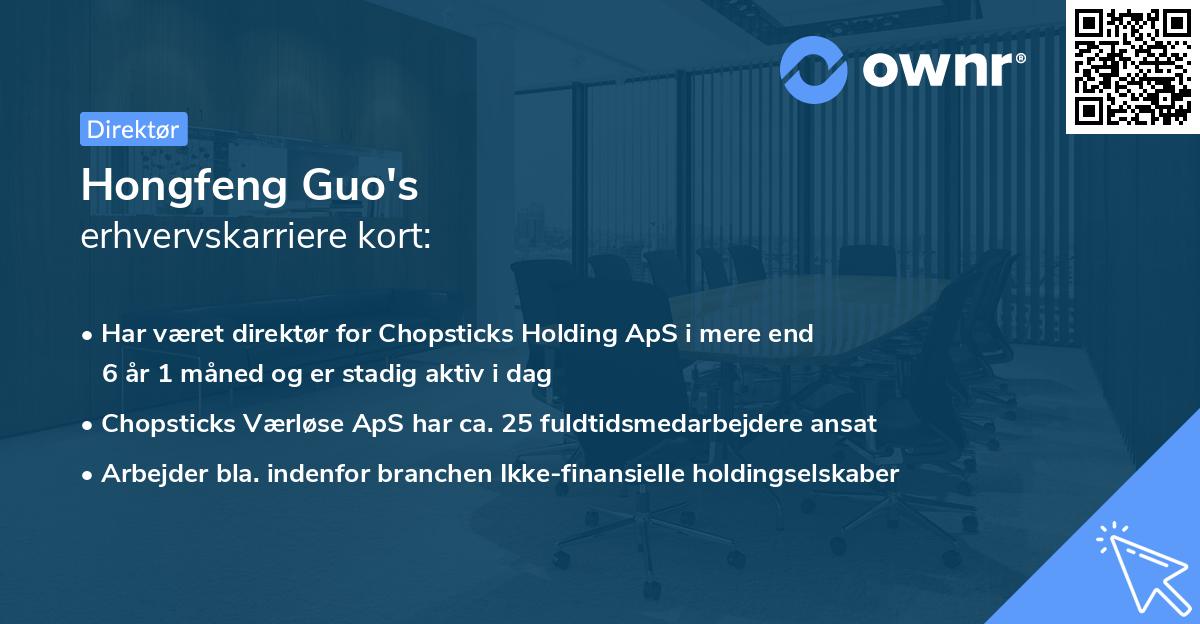 Hongfeng Guo's erhvervskarriere kort