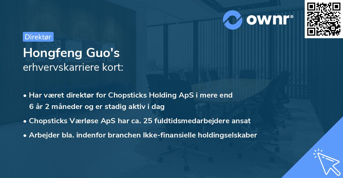 Hongfeng Guo's erhvervskarriere kort