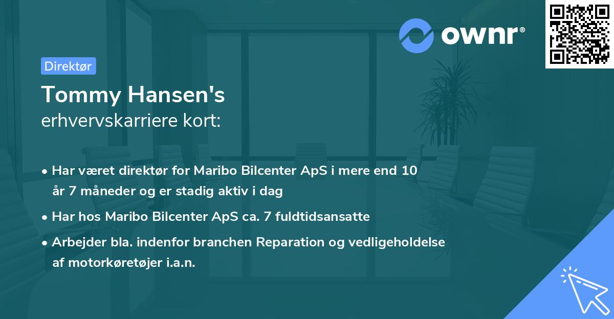 Tommy Hansen's erhvervskarriere kort