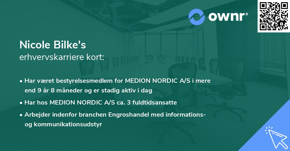 Nicole Bilke's erhvervskarriere kort