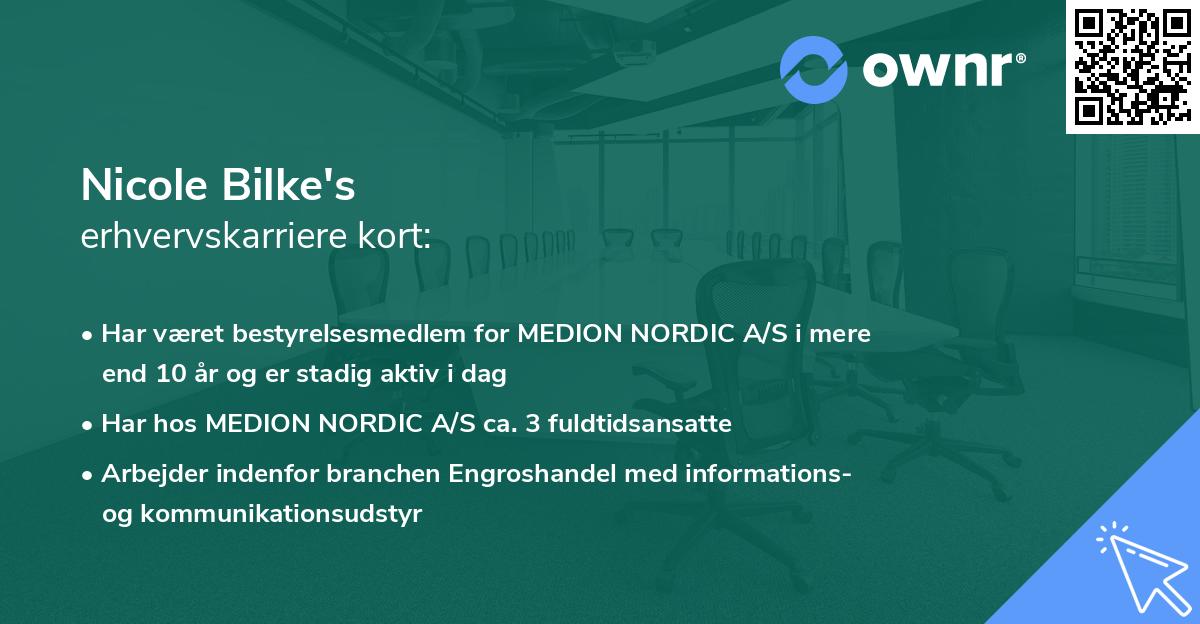 Nicole Bilke's erhvervskarriere kort