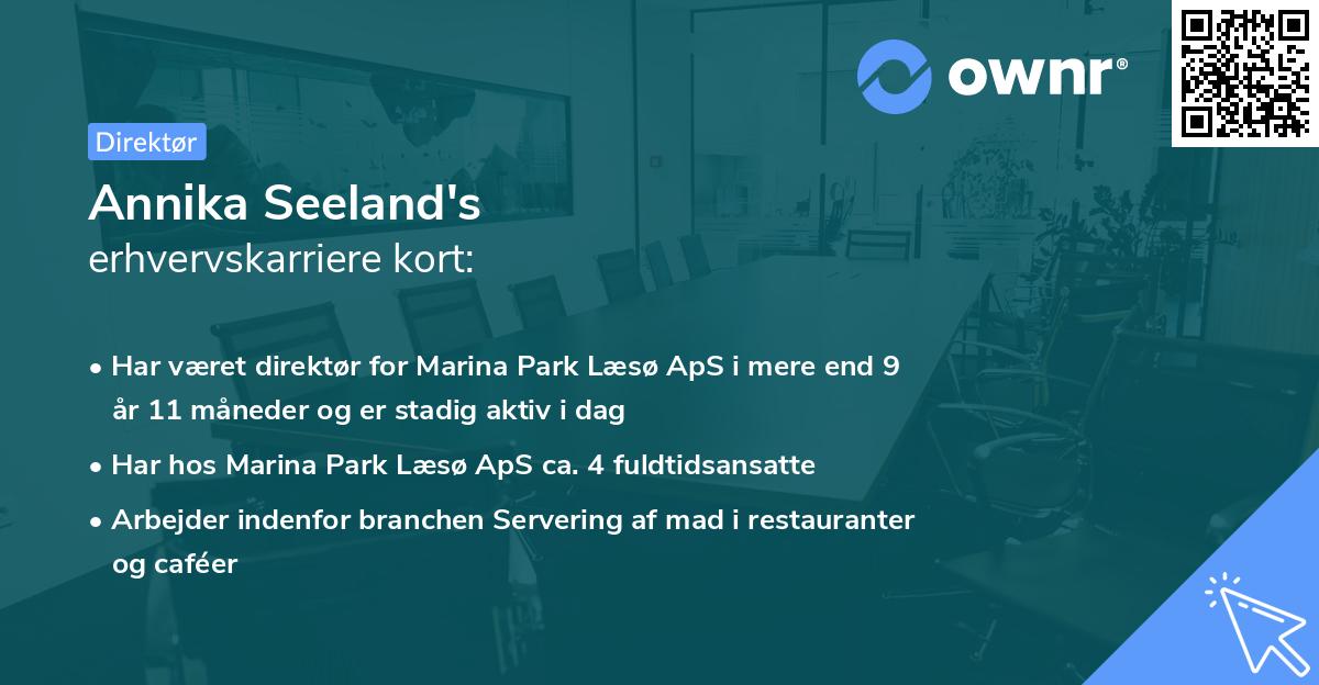 Annika Seeland's erhvervskarriere kort