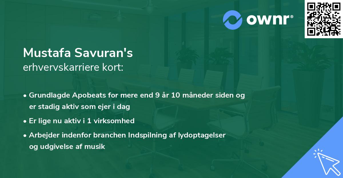 Mustafa Savuran's erhvervskarriere kort