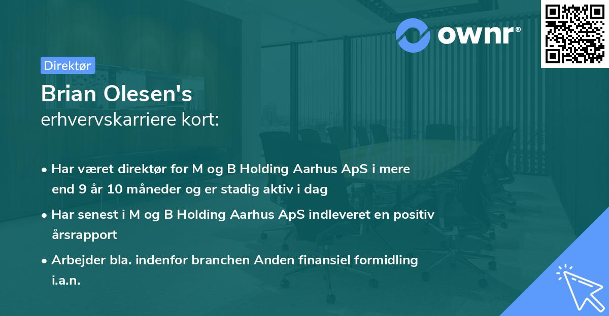 Brian Olesen's erhvervskarriere kort