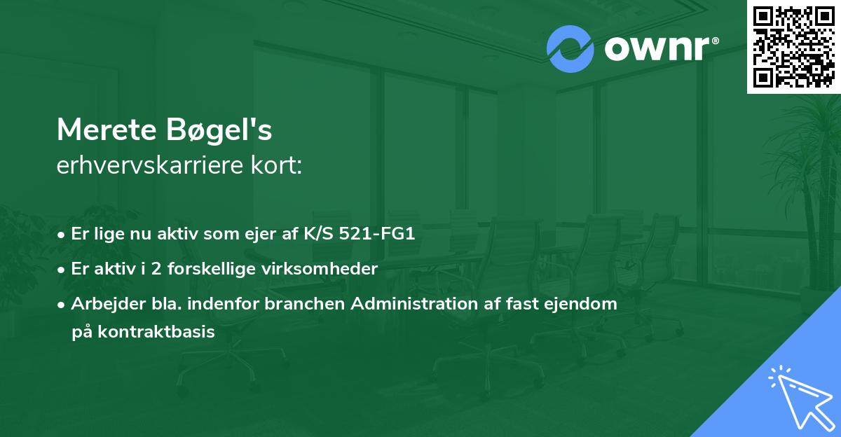 Merete Bøgel's erhvervskarriere kort