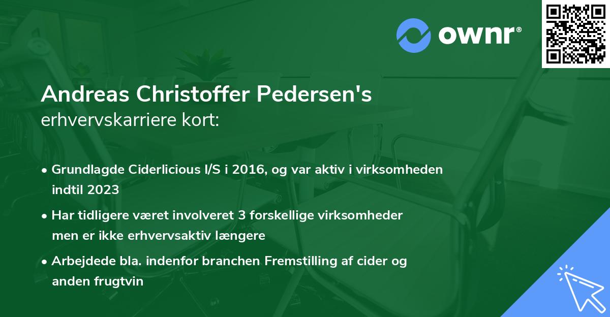 Andreas Christoffer Pedersen's erhvervskarriere kort