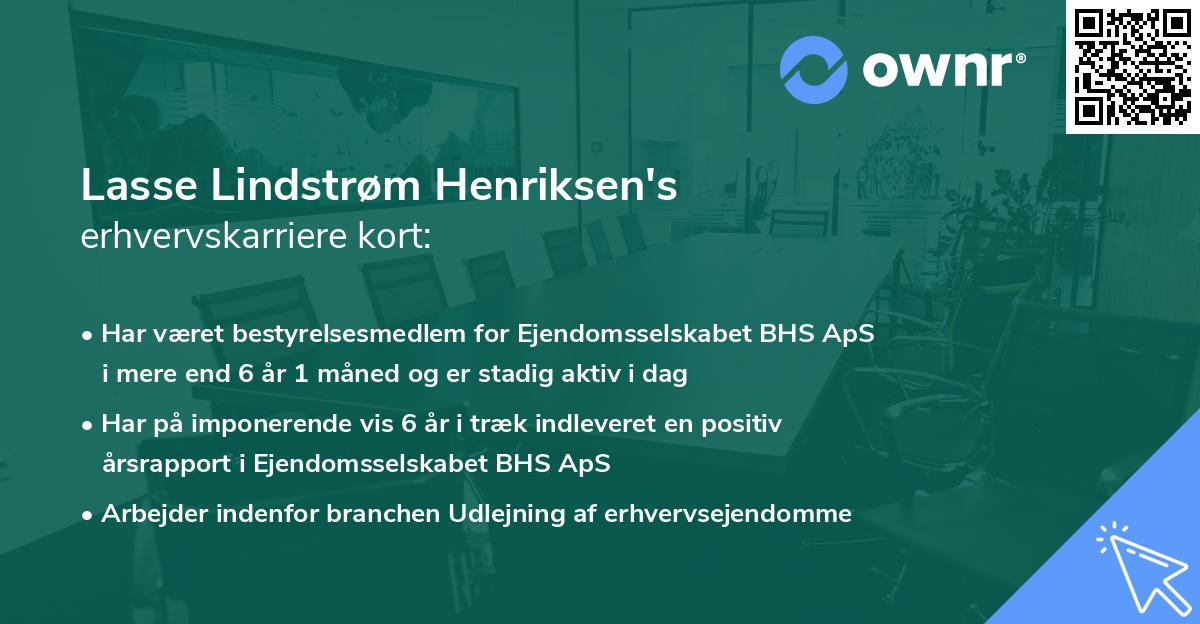 Lasse Lindstrøm Henriksen's erhvervskarriere kort