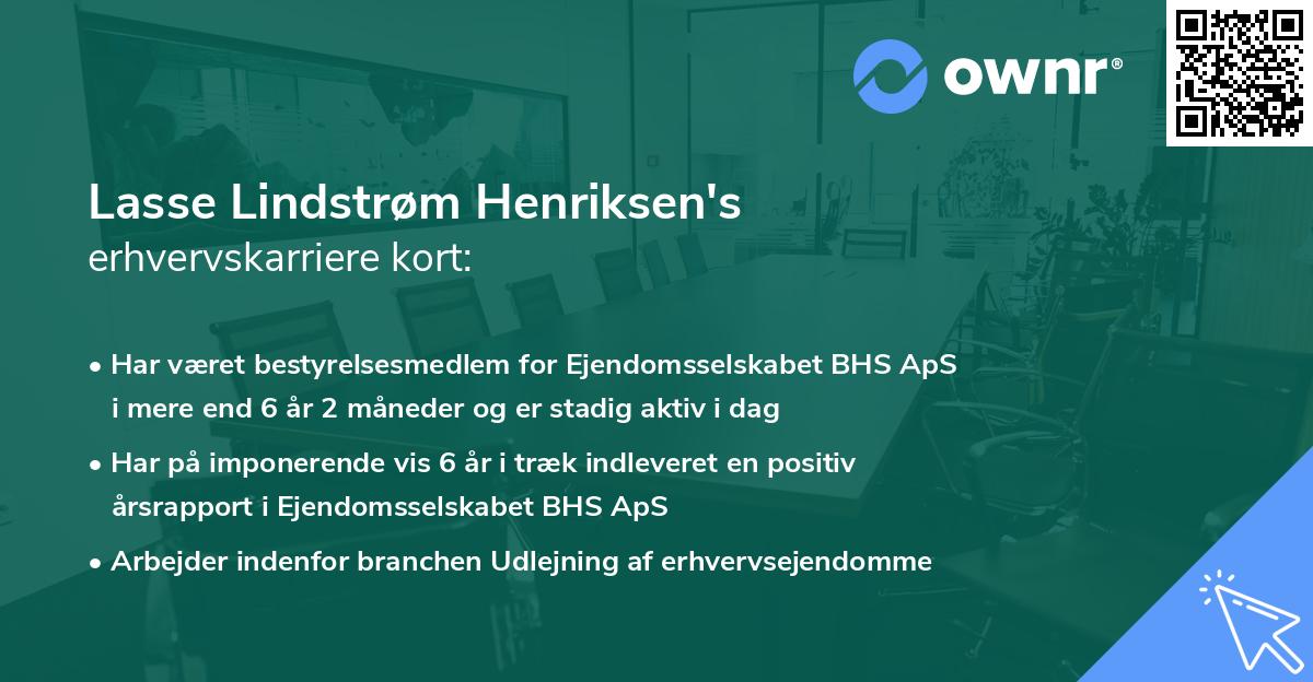 Lasse Lindstrøm Henriksen's erhvervskarriere kort