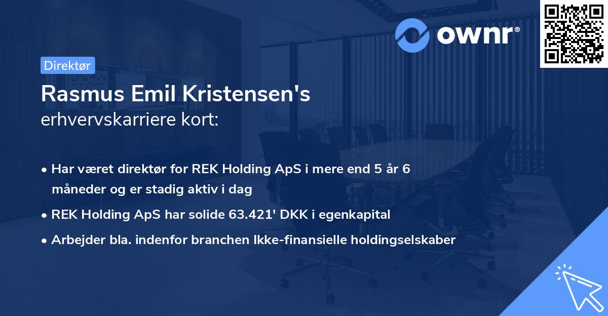 Rasmus Emil Kristensen's erhvervskarriere kort