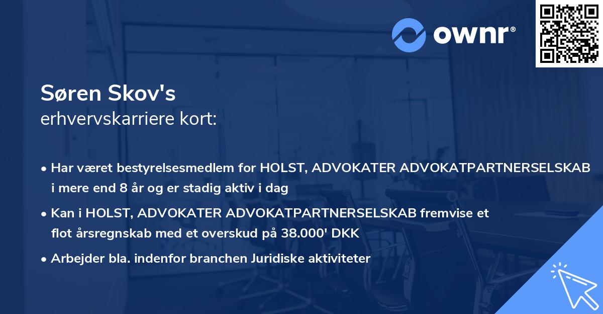 Søren Skov's erhvervskarriere kort