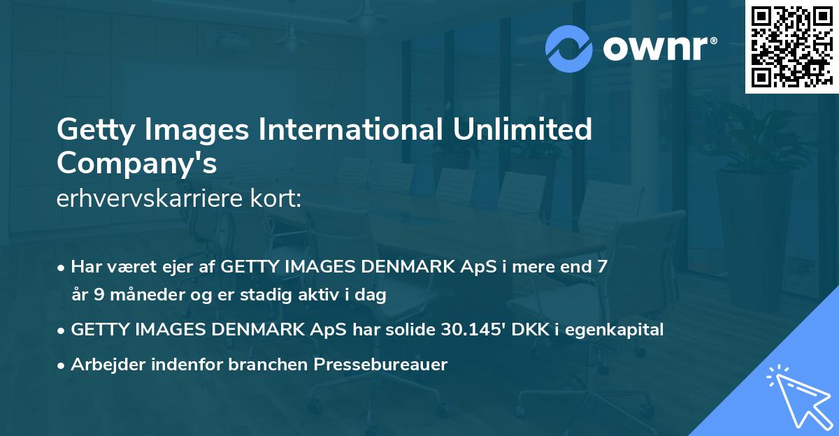 Getty Images International Unlimited Company's erhvervskarriere kort