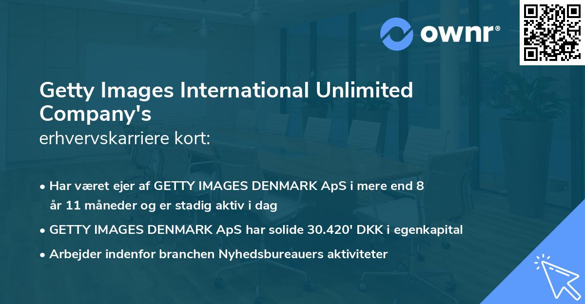 Getty Images International Unlimited Company's erhvervskarriere kort