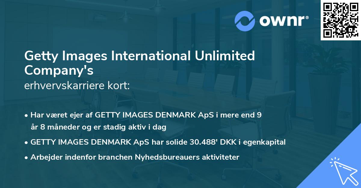 Getty Images International Unlimited Company's erhvervskarriere kort