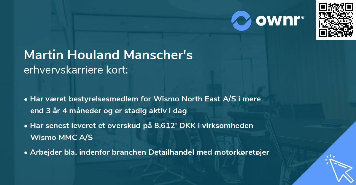 Martin Houland Manscher's erhvervskarriere kort