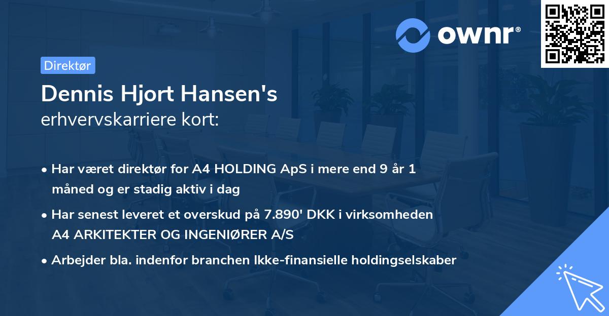 Dennis Hjort Hansen's erhvervskarriere kort