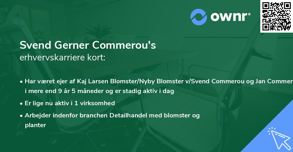 Svend Gerner Commerou's erhvervskarriere kort