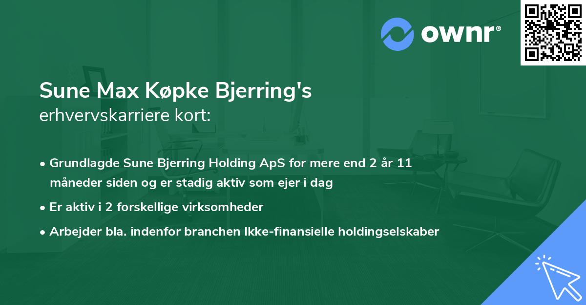 Sune Max Køpke Bjerring's erhvervskarriere kort